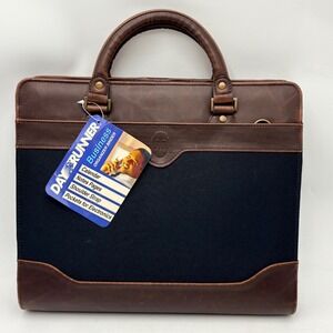 Day Runner Business Organizer Binder Brown Leather Canvas 95455 Vintage 2002 NWT